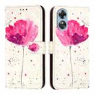 For OPPO A17 4G Global / A17k 3D Painting Horizontal Flip Leather Phone Case(Flower) - 2