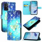 For OPPO A36 4G / A76 4G / A96 4G / K10 4G 3D Painting Horizontal Flip Leather Phone Case(Golden Butterfly) - 1