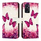 For OPPO A36 4G / A76 4G / A96 4G / K10 4G 3D Painting Horizontal Flip Leather Phone Case(Rose Butterfly) - 2