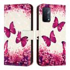 For OPPO A54 5G / A74 5G / A93 5G 3D Painting Horizontal Flip Leather Phone Case(Rose Butterfly) - 2