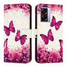 For OPPO A77 5G / A97 5G / Realme V23 3D Painting Horizontal Flip Leather Phone Case(Rose Butterfly) - 2