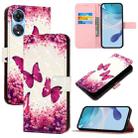 For OPPO A78 5G / A1x 5G 3D Painting Horizontal Flip Leather Phone Case(Rose Butterfly) - 1