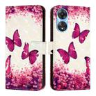 For OPPO A78 5G / A1x 5G 3D Painting Horizontal Flip Leather Phone Case(Rose Butterfly) - 2