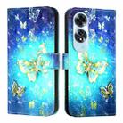For OPPO A60 4G Global 3D Painting Horizontal Flip Leather Phone Case(Golden Butterfly) - 2