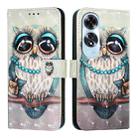 For OPPO A60 4G Global 3D Painting Horizontal Flip Leather Phone Case(Grey Owl) - 2