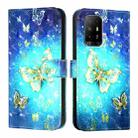 For OPPO A74 4G / F19 / F19s / A95 5G / 4G 3D Painting Horizontal Flip Leather Phone Case(Golden Butterfly) - 2