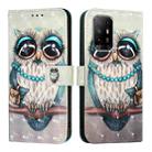 For OPPO A74 4G / F19 / F19s / A95 5G / 4G 3D Painting Horizontal Flip Leather Phone Case(Grey Owl) - 2