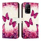 For OPPO A74 4G / F19 / F19s / A95 5G / 4G 3D Painting Horizontal Flip Leather Phone Case(Rose Butterfly) - 2