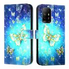 For OPPO Reno6 Lite 3D Painting Horizontal Flip Leather Phone Case(Golden Butterfly) - 2