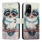 For OPPO Reno6 Lite 3D Painting Horizontal Flip Leather Phone Case(Grey Owl) - 2