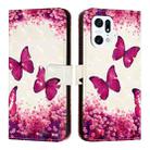 For OPPO Find X5 3D Painting Horizontal Flip Leather Phone Case(Rose Butterfly) - 2