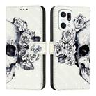 For OPPO Find X5 3D Painting Horizontal Flip Leather Phone Case(Skull) - 2