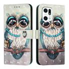 For OPPO Find X5 Pro 3D Painting Horizontal Flip Leather Phone Case(Grey Owl) - 2