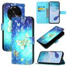 For OPPO Find X6 3D Painting Horizontal Flip Leather Phone Case(Golden Butterfly) - 1