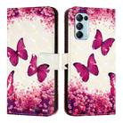 For OPPO Reno5 5G / 4G / Find X3 Lite 3D Painting Horizontal Flip Leather Phone Case(Rose Butterfly) - 2