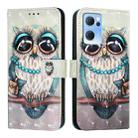 For OPPO Reno7 5G Global / Find X5 Lite 3D Painting Horizontal Flip Leather Phone Case(Grey Owl) - 2
