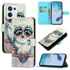 For OPPO Reno8 5G Global 3D Painting Horizontal Flip Leather Phone Case(Grey Owl) - 1