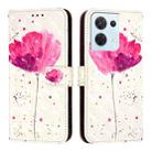 For OPPO Reno8 5G Global 3D Painting Horizontal Flip Leather Phone Case(Flower) - 2