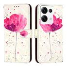 For OPPO Reno8 Pro 5G Global 3D Painting Horizontal Flip Leather Phone Case(Flower) - 2