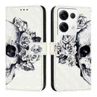 For OPPO Reno8 Pro 5G Global 3D Painting Horizontal Flip Leather Phone Case(Skull) - 2