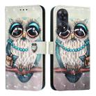 For OPPO Reno8 T 4G Global 3D Painting Horizontal Flip Leather Phone Case(Grey Owl) - 2