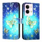 For OPPO Reno9 5G / Reno9 Pro 5G 3D Painting Horizontal Flip Leather Phone Case(Golden Butterfly) - 2
