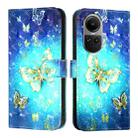 For OPPO Reno10 / Reno10 Pro Global 3D Painting Horizontal Flip Leather Phone Case(Golden Butterfly) - 2