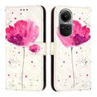 For OPPO Reno10 / Reno10 Pro Global 3D Painting Horizontal Flip Leather Phone Case(Flower) - 2