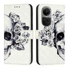 For OPPO Reno10 / Reno10 Pro Global 3D Painting Horizontal Flip Leather Phone Case(Skull) - 2