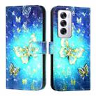 For OPPO Reno12 Global 3D Painting Horizontal Flip Leather Phone Case(Golden Butterfly) - 2