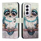 For OPPO Reno12 Global 3D Painting Horizontal Flip Leather Phone Case(Grey Owl) - 2