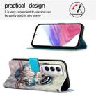 For OPPO Reno12 Global 3D Painting Horizontal Flip Leather Phone Case(Grey Owl) - 3