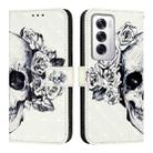 For OPPO Reno12 Global 3D Painting Horizontal Flip Leather Phone Case(Skull) - 2