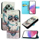 For OPPO Reno12 F Global 3D Painting Horizontal Flip Leather Phone Case(Grey Owl) - 1