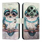 For OPPO Reno12 F Global 3D Painting Horizontal Flip Leather Phone Case(Grey Owl) - 2