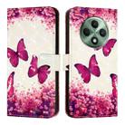 For OPPO Reno12 F Global 3D Painting Horizontal Flip Leather Phone Case(Rose Butterfly) - 2