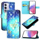 For OPPO A3 Pro 5G Global 3D Painting Horizontal Flip Leather Phone Case(Golden Butterfly) - 1