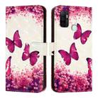 For OPPO A32 2020 4G / A53 2020 4G 3D Painting Horizontal Flip Leather Phone Case(Rose Butterfly) - 2