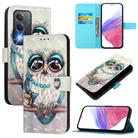 For OPPO A80 5G EU Version / K12x 5G Global 3D Painting Horizontal Flip Leather Phone Case(Grey Owl) - 1