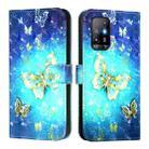 For OPPO A94 5G Global 3D Painting Horizontal Flip Leather Phone Case(Golden Butterfly) - 2