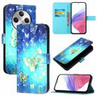 For OPPO Find X8 3D Painting Horizontal Flip Leather Phone Case(Golden Butterfly) - 1