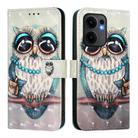 For OPPO Reno13 F 5G Global 3D Painting Horizontal Flip Leather Phone Case(Grey Owl) - 2