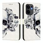 For OPPO Reno13 F 5G Global 3D Painting Horizontal Flip Leather Phone Case(Skull) - 2