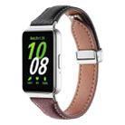 For Samsung Galaxy Fit 3 Litchi Texture Magnetic Buckle Slim Leather Watch Band(Black+Rose Gold) - 1