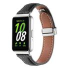 For Samsung Galaxy Fit 3 Litchi Texture Magnetic Buckle Slim Leather Watch Band(Black) - 1