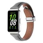 For Samsung Galaxy Fit 3 Litchi Texture Magnetic Buckle Slim Leather Watch Band(Grey) - 1
