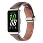 For Samsung Galaxy Fit 3 Litchi Texture Magnetic Buckle Slim Leather Watch Band(Coffee) - 1