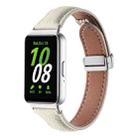 For Samsung Galaxy Fit 3 Litchi Texture Magnetic Buckle Slim Leather Watch Band(Milk White) - 1