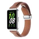 For Samsung Galaxy Fit 3 Litchi Texture Magnetic Buckle Slim Leather Watch Band(Brown) - 1