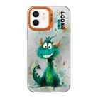 For iPhone 11 Splash-ink AI Cute Dragon PC Hybrid TPU Phone Case(Green Dragon) - 1